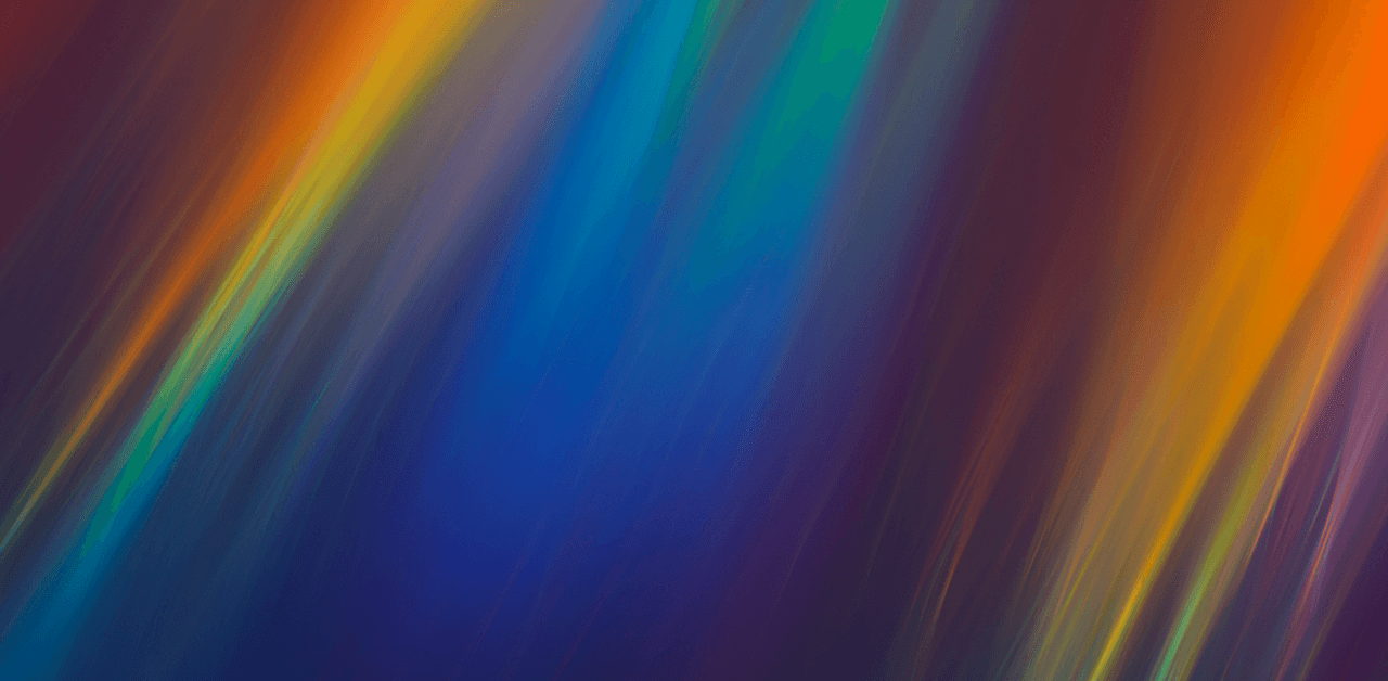 Abstract image with diagonal streaks of vibrant colors, including blue, yellow, orange, and green, creating a dynamic and flowing pattern.