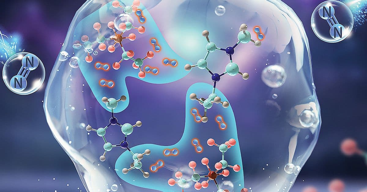 Artistic representation of complex molecules and chemical structures inside a transparent spherical shape on a purple background.