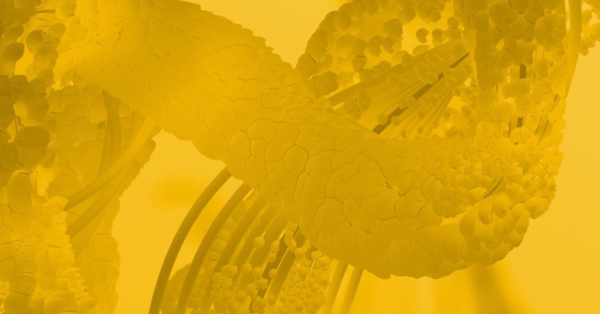 An abstract yellow composition featuring intertwining organic shapes and textures, creating a vibrant, fluid visual effect.