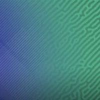 Abstract blue and green gradient background with a subtle digital circuit pattern overlay.