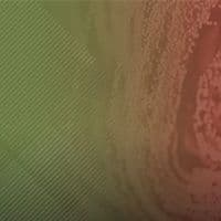 Abstract image depicting a gradient transition from green to red with a textured, dotted effect.