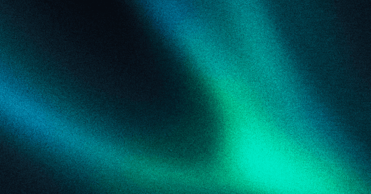 A Blurry teal and dark blue gradient with subtle noise texture and diffused lighting.