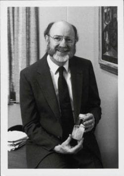 William C. Campbell, shown here, shared the 2015 Nobel Prize in Physiology or Medicine with his collaborator on ivermectin, Satoshi Ōmura, and Youyou Tu, who discovered a treatment for malaria. Courtesy Merck.