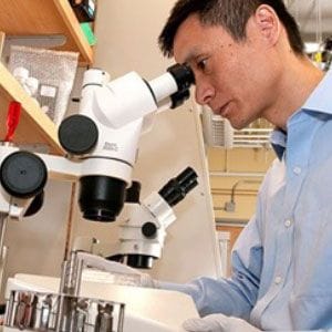 Prof. Chuan He in his laboratory