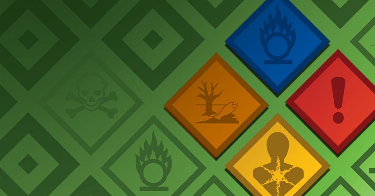 An assortment of lab safety hazard icons