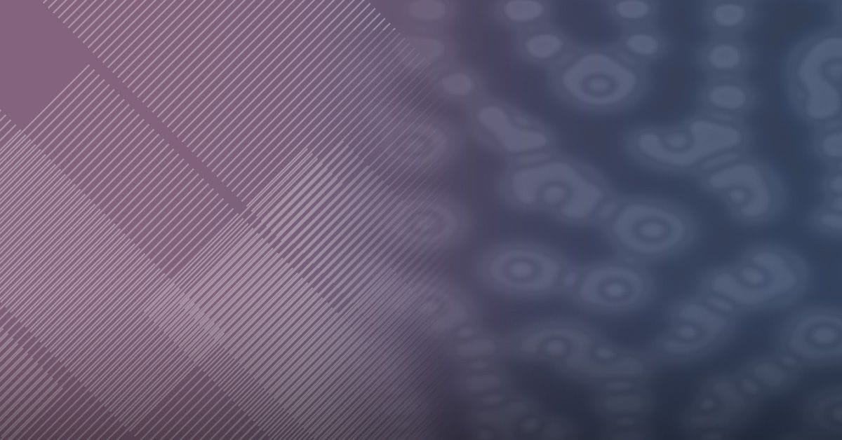 Abstract purple background with a gradient transition, featuring a textured pattern on the left and a paisley design on the right.