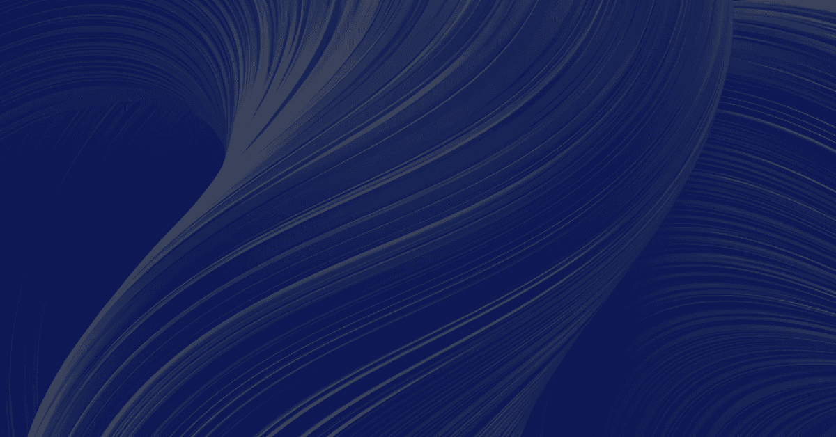 A dark blue abstract background featuring smooth, flowing curves and waves, creating a sense of depth and movement.