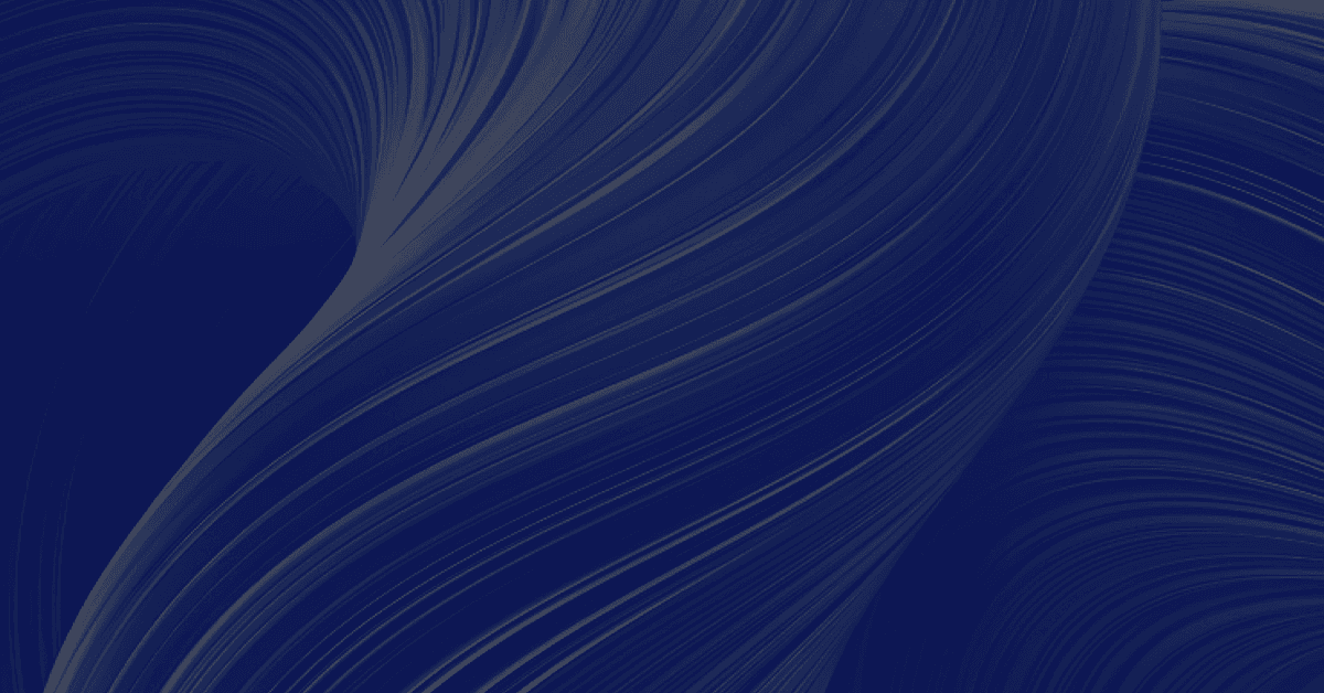 A dark blue abstract background featuring smooth, flowing curves and waves, creating a sense of depth and movement.