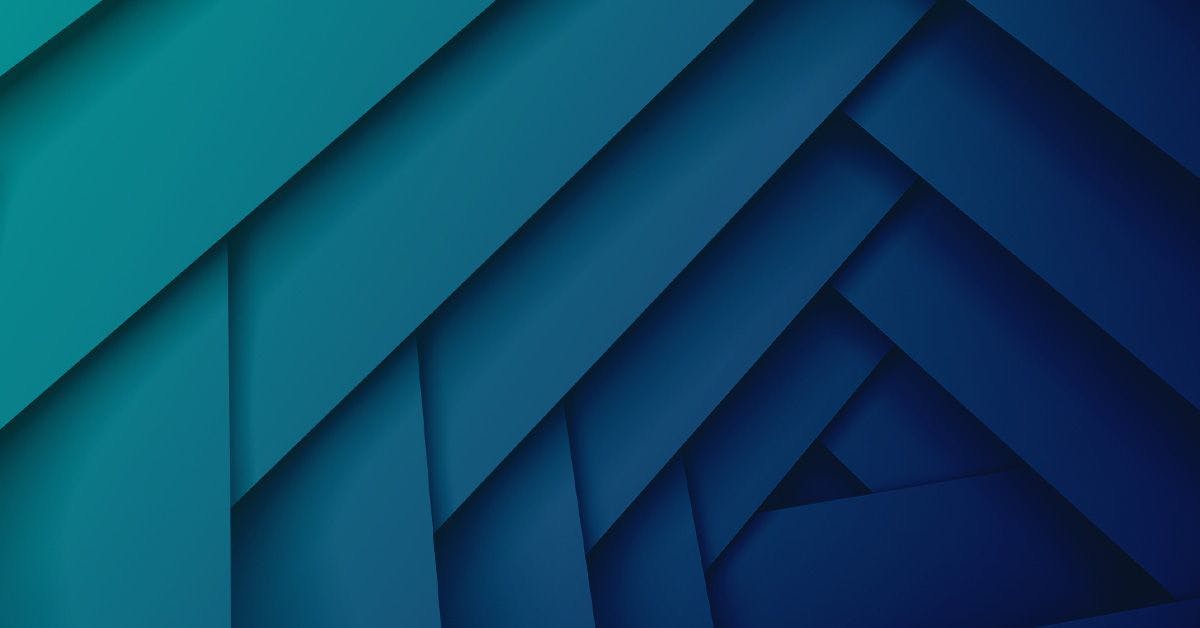 Abstract geometric background with layered blue triangles creating a 3d effect.