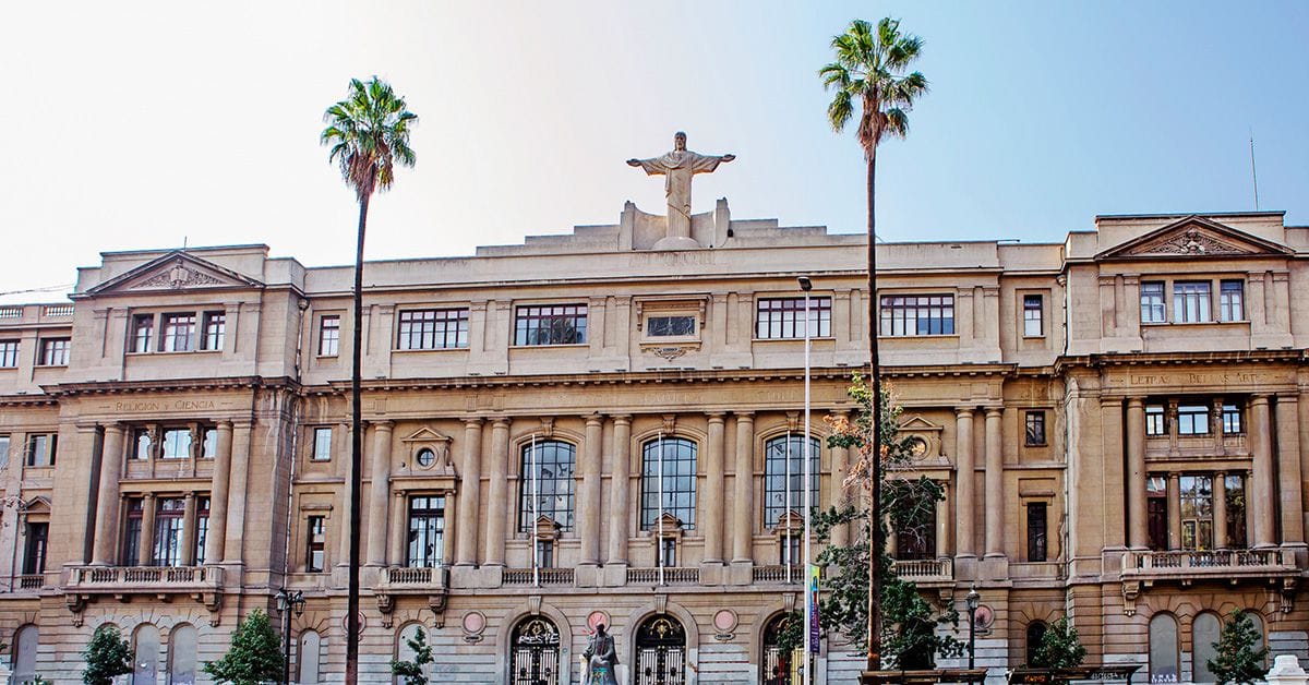 Santiago, Chile-February 13, 2020: Catholic University. The Pontifical Catholic University of Chile is one of the city's 6 Catholic universities.