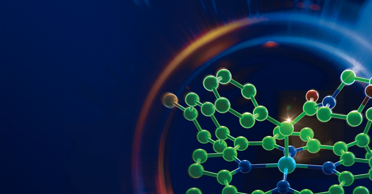 Abstract digital art featuring a chemistry molecule