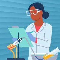 A female scientist working in a laboratory.