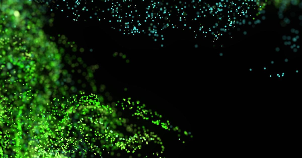 A green and blue background with a black background.