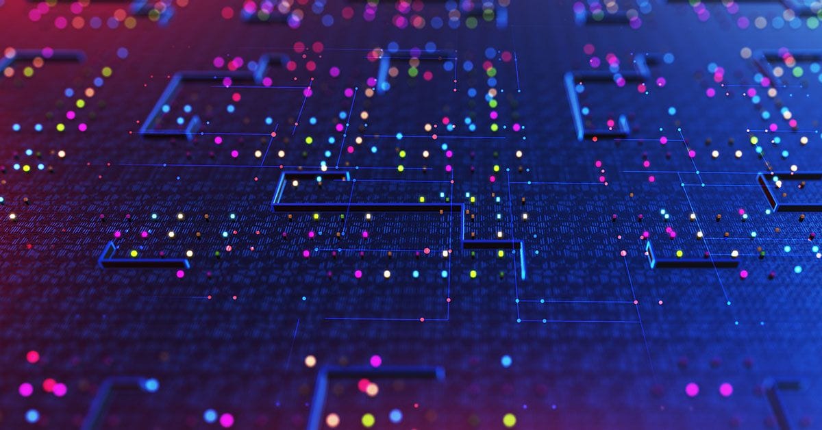 An image of a computer screen with colorful dots on it.