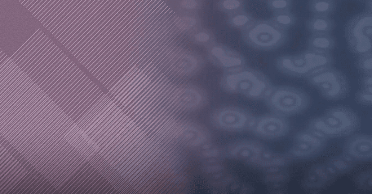 Abstract image with diagonal pink lines on the left and blurred circular blue patterns on the right. The design conveys a modern, dynamic feel.