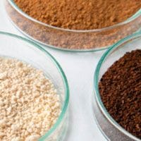 Dishes of lab-grown coffee