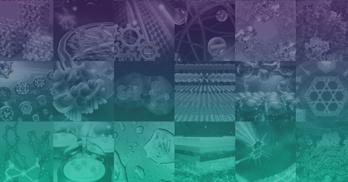 Collage of various images in a spectrum of purple hues representing diverse subjects, including science, nature, and technology.