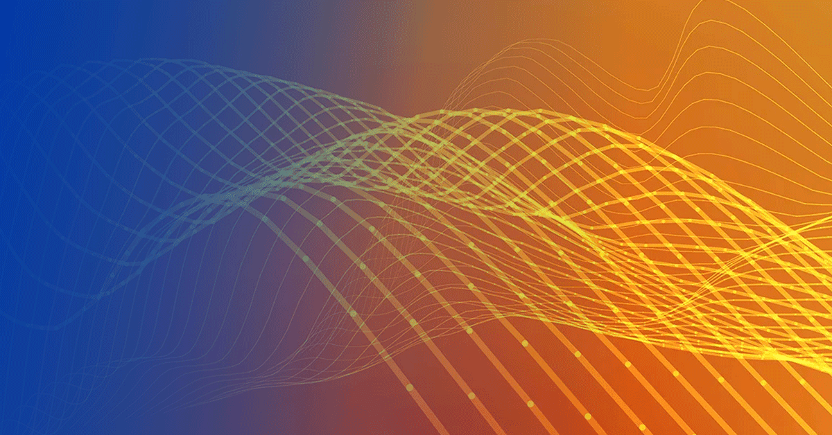 Abstract blue, orange, and yellow digital artwork