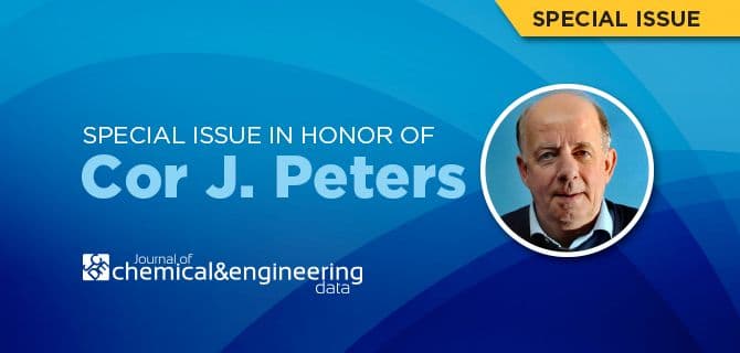 Graphic for a special issue of the Journal of Chemical & Engineering Data honoring Cor J. Peters, featuring his photo.
