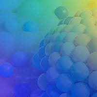 Colorful abstract illustration of clustered molecules on a gradient background.