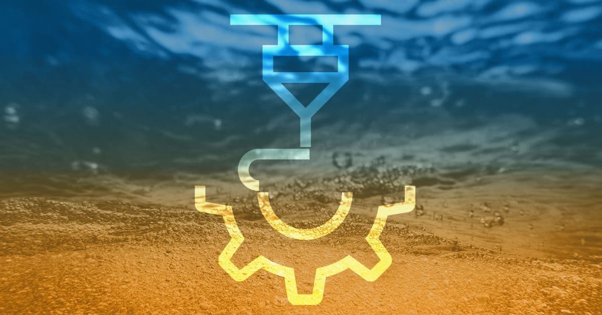 Underwater shot of sand in the ocean