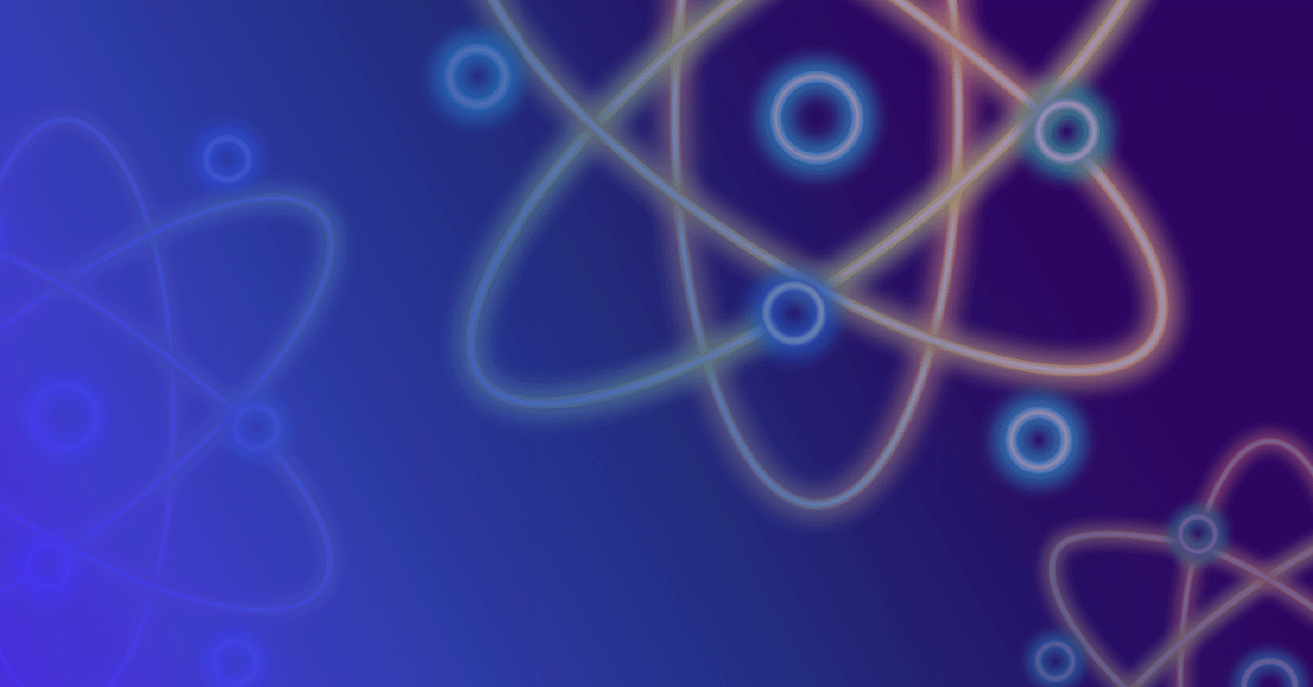 An image of an atomic symbol on a blue background.