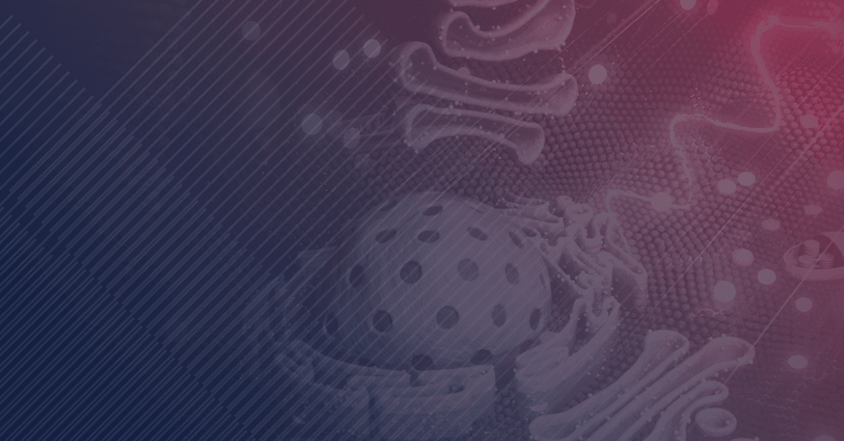 Abstract background featuring a mix of scientific elements and swirling designs in vibrant hues.