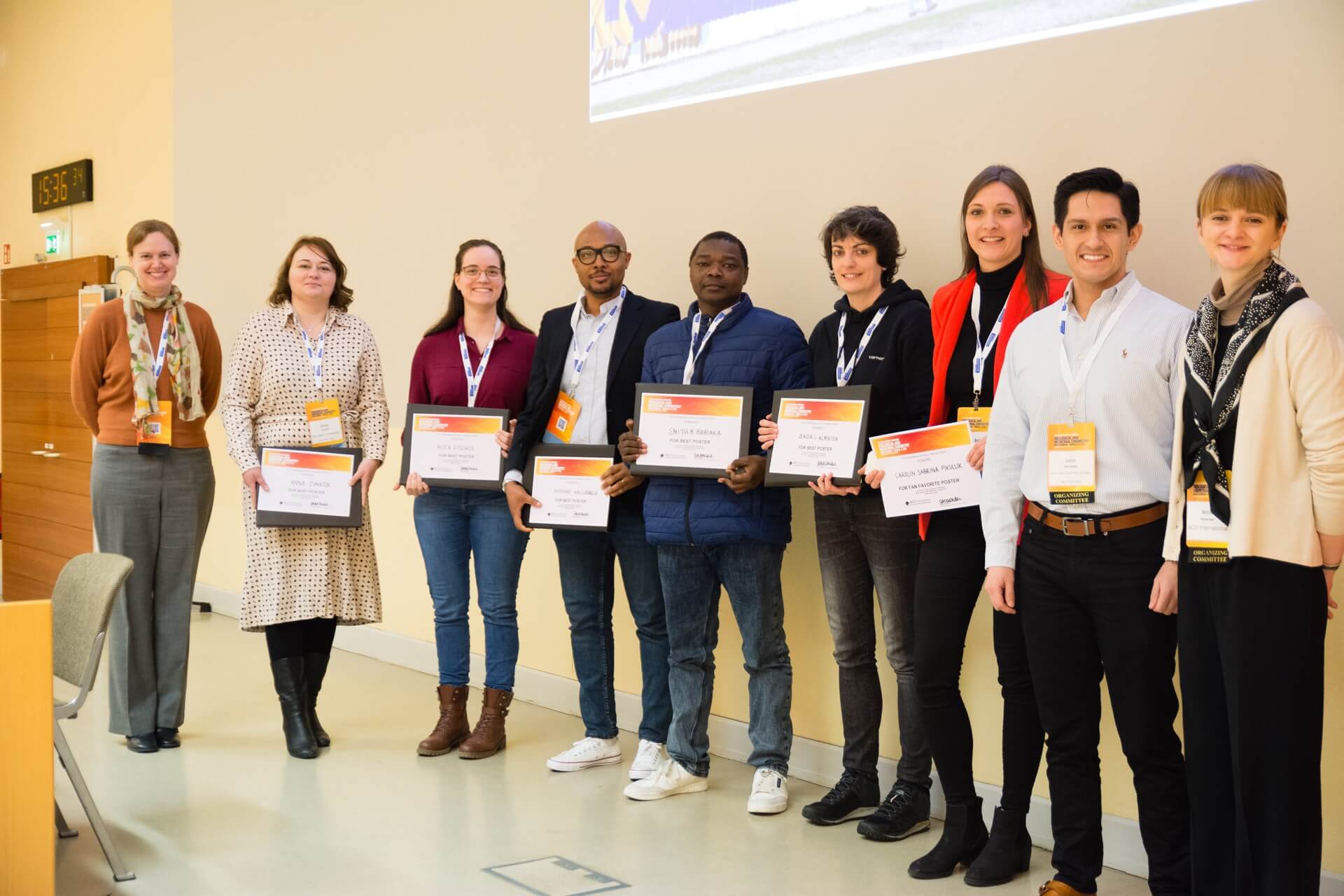 Best Poster Winners posting with ACS staff at the Bonn Symposium