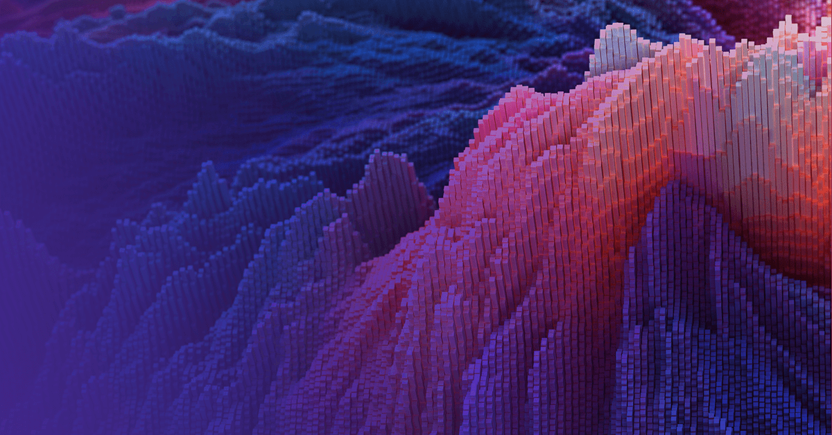 A colorful 3d image of a mountain.