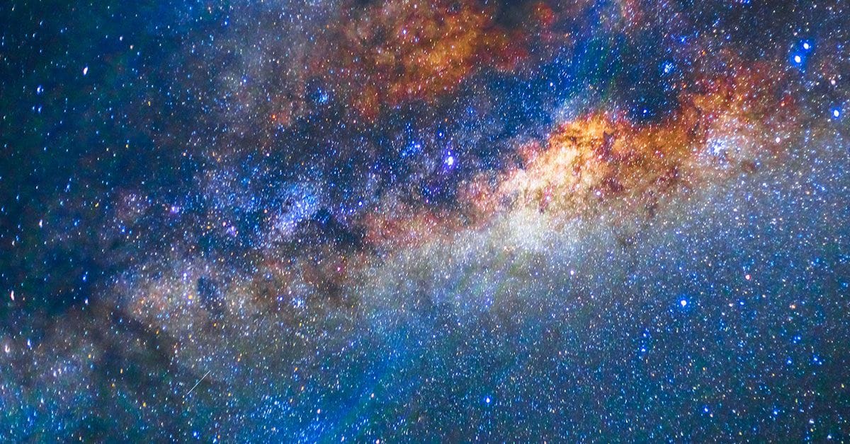 An image of the milky way in space.