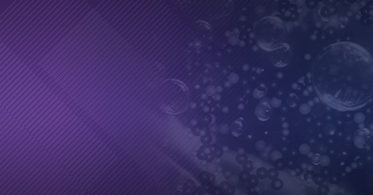 Abstract purple background with a pattern of diagonal textured lines and floating translucent bubbles.