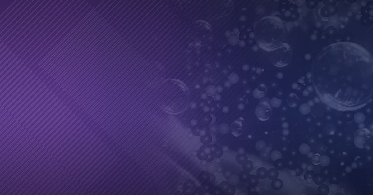 Abstract purple background with a pattern of diagonal textured lines and floating translucent bubbles.