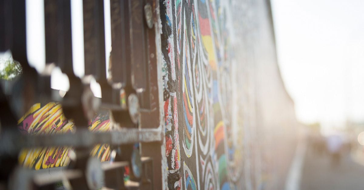 Part of the Berlin Wall's East Side gallery