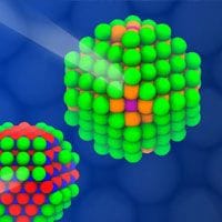 A 3d illustration of a sphere and a sphere on a blue background.