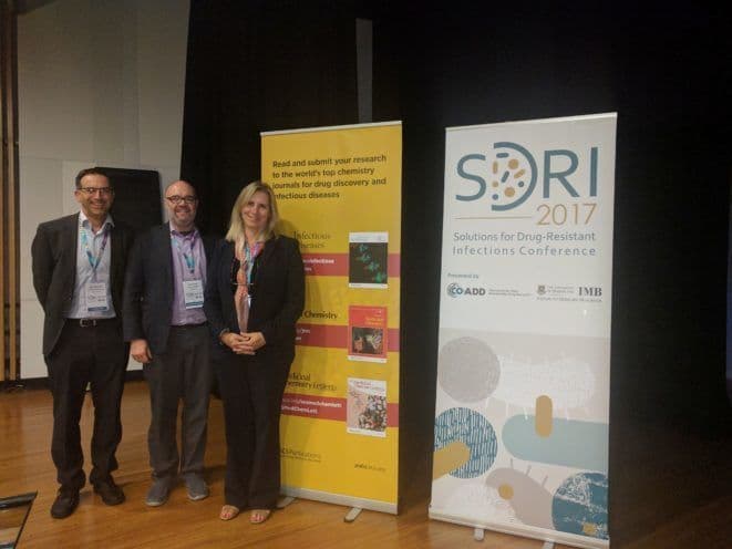 Mark Blaskovich, along with ACS Infectious Disease Associate Editors Gerry Wright, and Elizabeth Winzeler, at Solutions for Drug-Resistant Infections