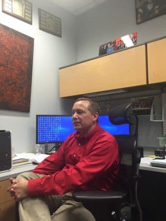 Craig in his office on campus at Vanderbilt