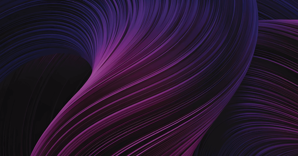 Abstract image featuring smooth, flowing purple and violet curves against a dark background, creating a sense of dynamic motion and depth.