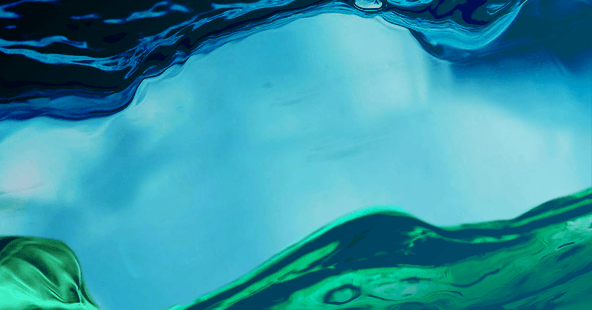 a blue and green background depicting flowing water