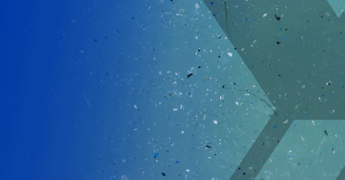 Microplastics floating in a body of water