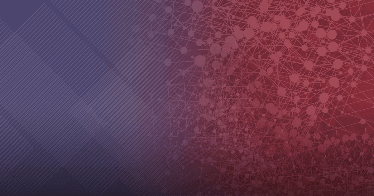 Abstract digital artwork with lines and circles with a left-to-right purple/red fade