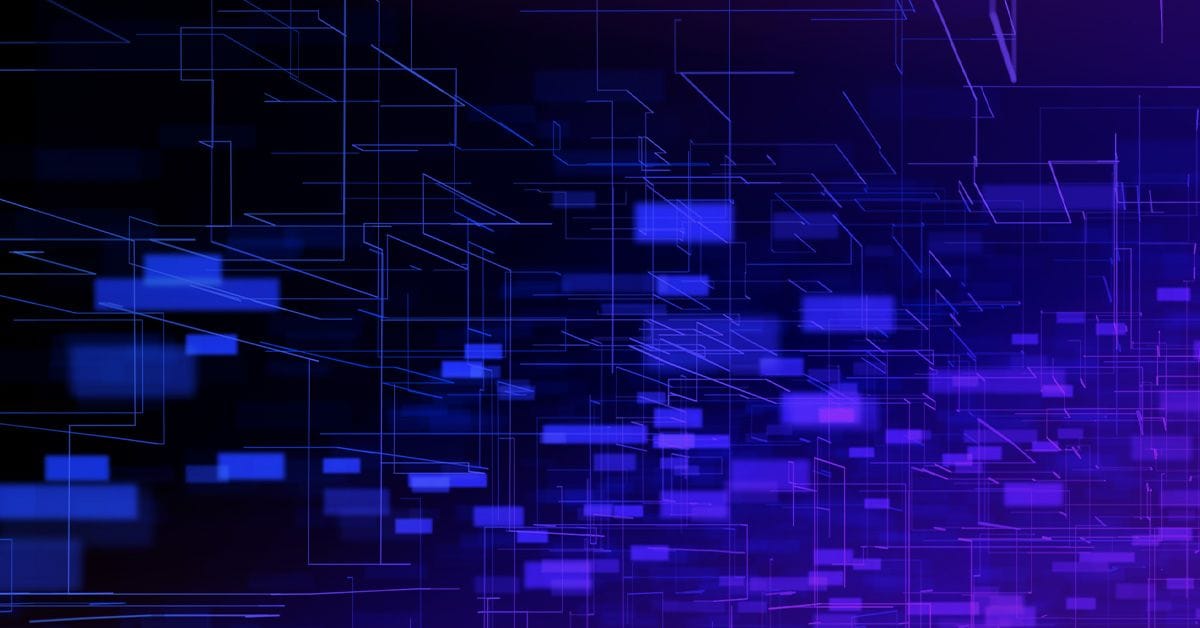 A blue and purple background with squares and squares.