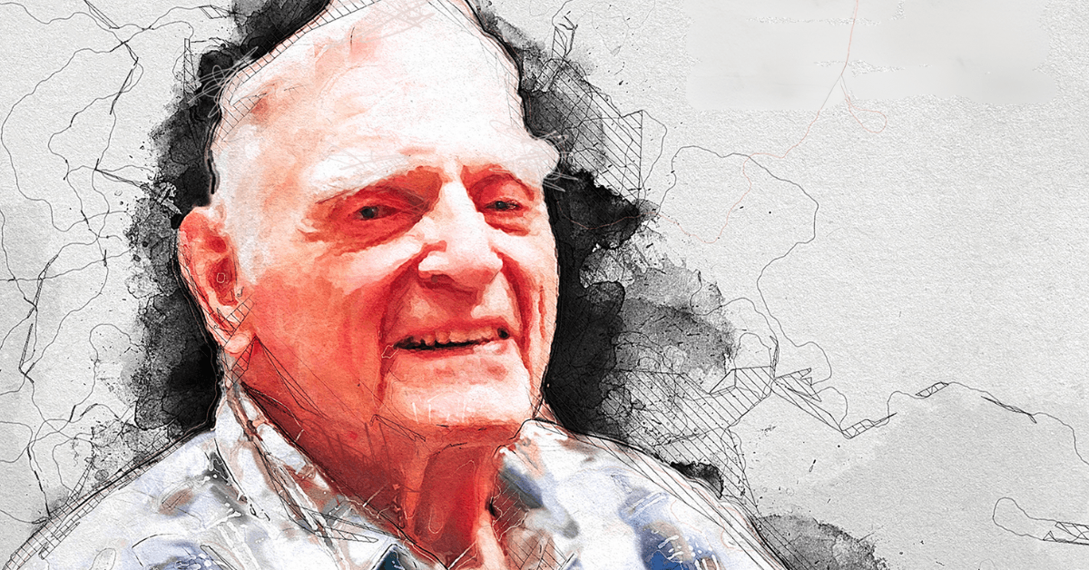 Photograph of John B. Goodenough with artistic effects