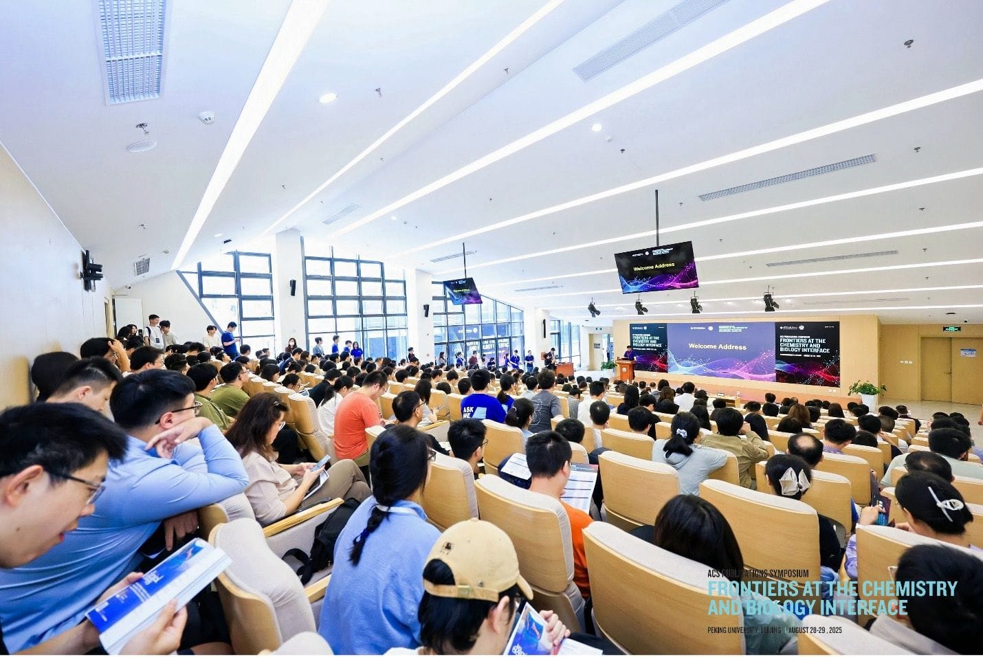 Attendees listening to a keynote talk; ACS Publications Symposium: Frontiers at the Chemistry and Biology Interface.