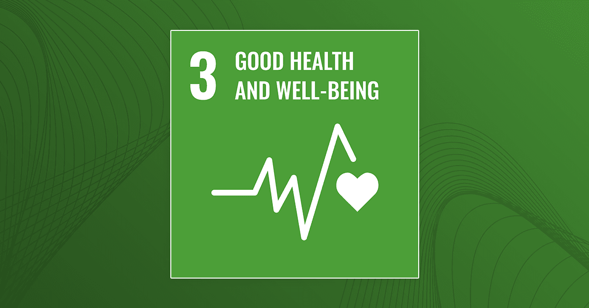 An image displaying the icon for UN Sustainable Development Goal #3: Good Health and Well-Being